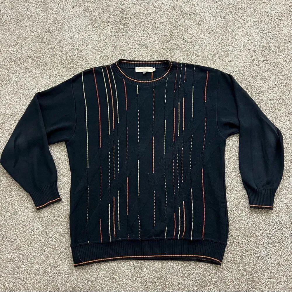 Vintage Norm Thompson 3D knit sweater Men's L